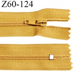 Fermeture zip 60 cm couleur jaune ocre longueur 60 cm largeur 2.5 cm zip nylon largeur 4 mm prix à l'unité