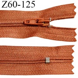 Fermeture zip 60 cm couleur rouille longueur 60 cm largeur 2.5 cm zip nylon largeur 4 mm prix à l'unité
