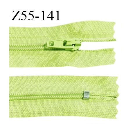 Fermeture 55 cm couleur vert pomme séparable curseur métal longueur 55 cm largeur 2.5 cm largeur du zip 4 mm prix à l'unité