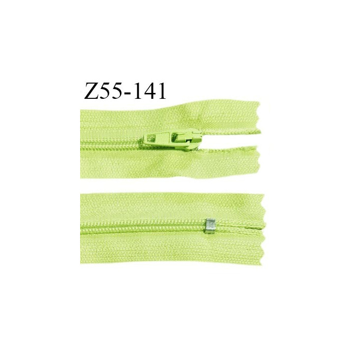 Fermeture 55 cm couleur vert pomme séparable curseur métal longueur 55 cm largeur 2.5 cm largeur du zip 4 mm prix à l'unité