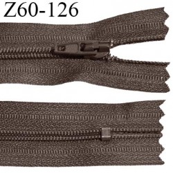 Fermeture zip 60 cm couleur marron chocolat longueur 60 cm largeur 2.5 cm zip nylon largeur 4 mm prix à l'unité