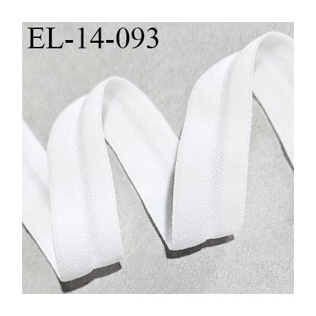 Elastique lingerie 14 mm pré plié haut de gamme couleur écru naturel très doux au toucher largeur 14 mm allongement +160%