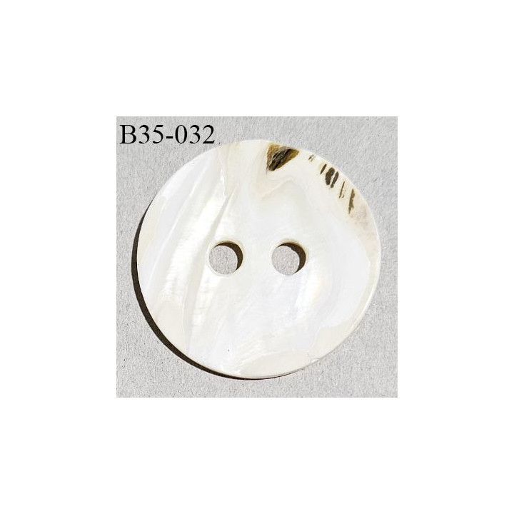 Bouton nacre 35 mm haut de gamme 2 trous largeur 35 mm épaisseur 3 mm prix à la pièce