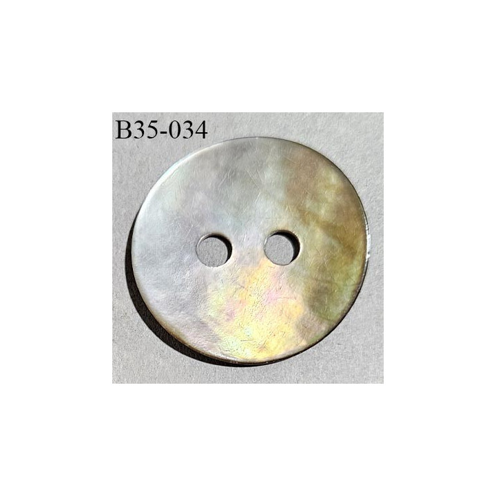 Bouton nacre 35 mm haut de gamme 2 trous largeur 35 mm épaisseur 3 mm prix à la pièce
