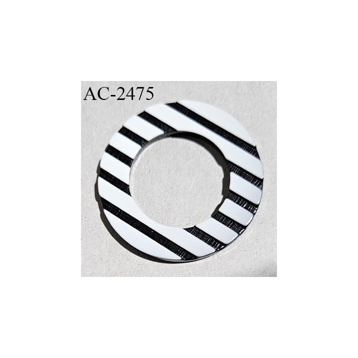 Anneau 27 mm haut de gamme rayures noires et blanches diamètre intérieur 27 mm diamètre extérieur 45 mm épaisseur 5 mm