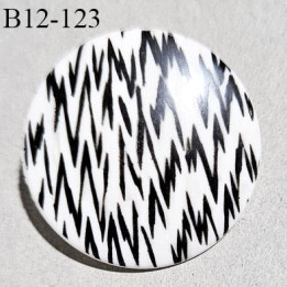 Bouton 12 mm en pvc couleur noir blanc fabriqué en France accroche avec un anneau diamètre 12 mm épaisseur 2 mm prix à l'unité