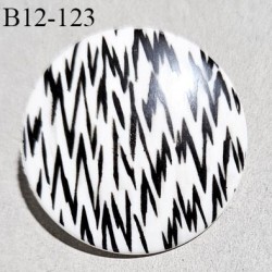 Bouton 12 mm en pvc couleur noir blanc fabriqué en France accroche avec un anneau diamètre 12 mm épaisseur 2 mm prix à l'unité