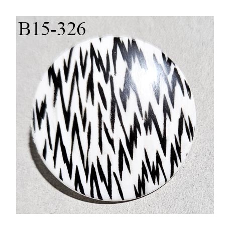 Bouton 15 mm en pvc couleur noir blanc fabriqué en France accroche avec un anneau diamètre 15 mm épaisseur 2 mm prix à l'unité
