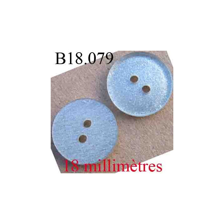 bouton 18 mm couleur gris argent et pailletté 2 trous diamètre 18 mm