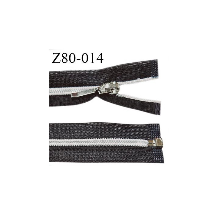 Fermeture zip 80 cm séparable haut de gamme couleur noir largeur 2.7 cm glissière séparable longueur 80 cm largeur 5 mm