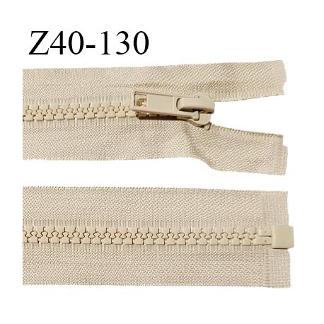 Fermeture zip 40 cm haut de gamme couleur beige largeur 3.2 cm glissière moulée séparable longueur 40 cm