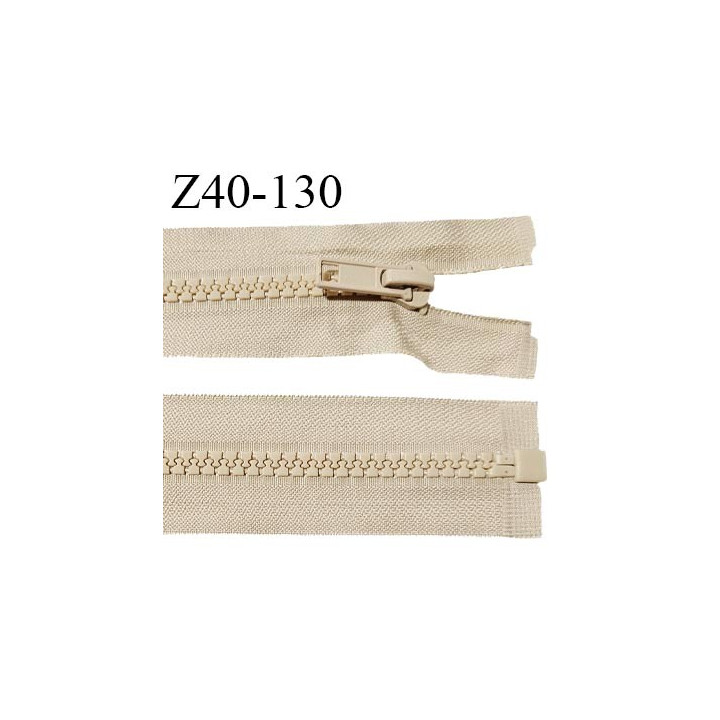 Fermeture zip 40 cm haut de gamme couleur beige largeur 3.2 cm glissière moulée séparable longueur 40 cm