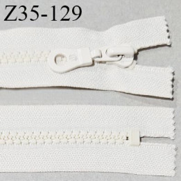 Fermeture zip moulée 35 cm non séparable couleur crème écru largeur 3 cm zip nylon 35 cm largeur 6 mm prix au mètre