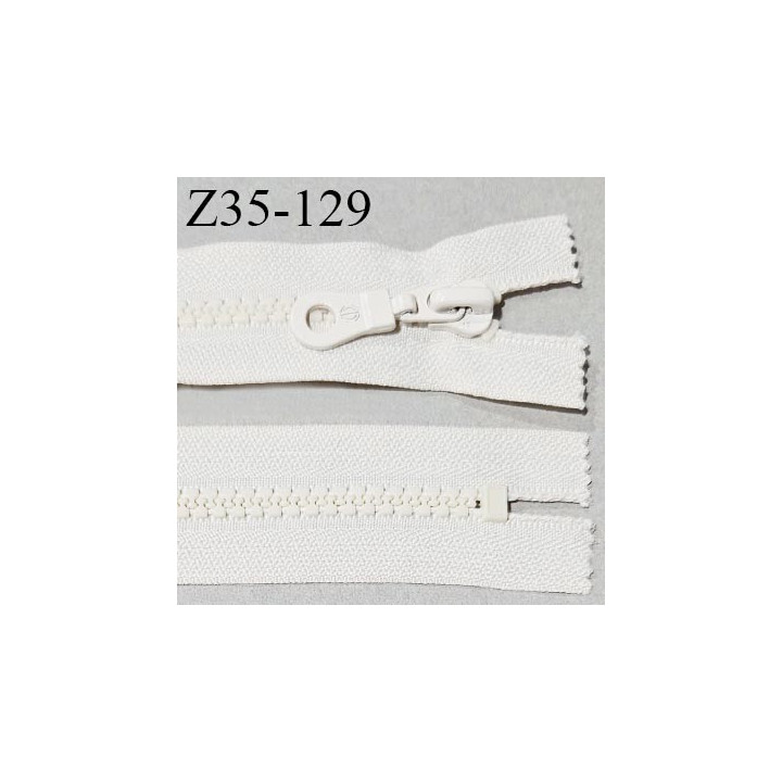 Fermeture zip moulée 35 cm non séparable couleur crème écru largeur 3 cm zip nylon 35 cm largeur 6 mm prix au mètre