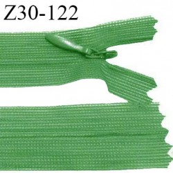 Fermeture zip 30 cm non séparable couleur vert largeur 2.5 cm zip nylon invisible longueur 30 cm largeur 5 mm prix à l'unité