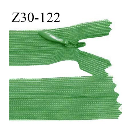 Fermeture zip 30 cm non séparable couleur vert largeur 2.5 cm zip nylon invisible longueur 30 cm largeur 5 mm prix à l'unité