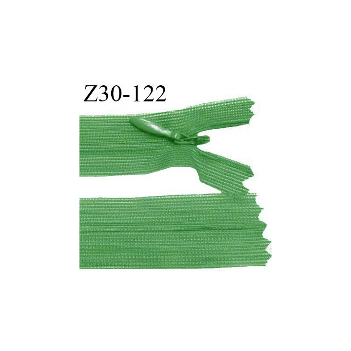 Fermeture zip 30 cm non séparable couleur vert largeur 2.5 cm zip nylon invisible longueur 30 cm largeur 5 mm prix à l'unité