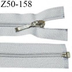 Fermeture zip 48 cm séparable couleur gris clair largeur 27 mm zip glissière nylon largeur 5 mm longueur 48 cm prix à l'unité