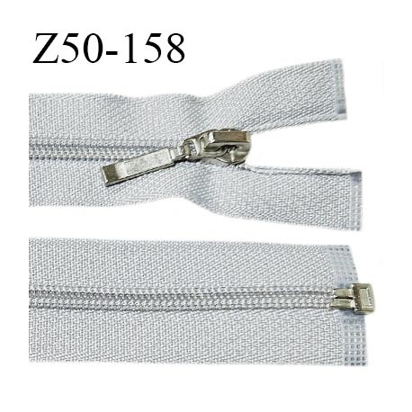 Fermeture zip 48 cm séparable couleur gris clair largeur 27 mm zip glissière nylon largeur 5 mm longueur 48 cm prix à l'unité