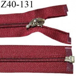 Fermeture zip 40 cm séparable couleur rouge foncé largeur 32 mm zip glissière nylon largeur 6.5 mm longueur 40 cm prix à l'unité