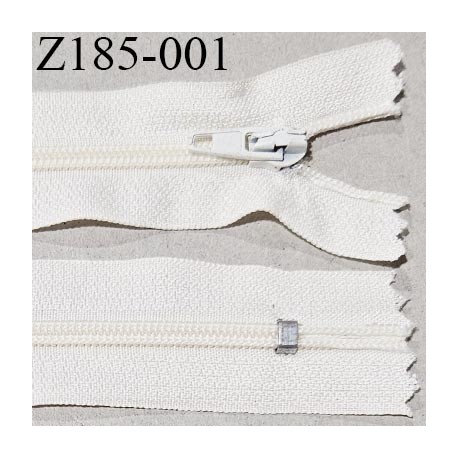 Fermeture zip 185 cm couleur écru non séparable avec glissière nylon largeur 4 mm longueur de la fermeture 185 cm