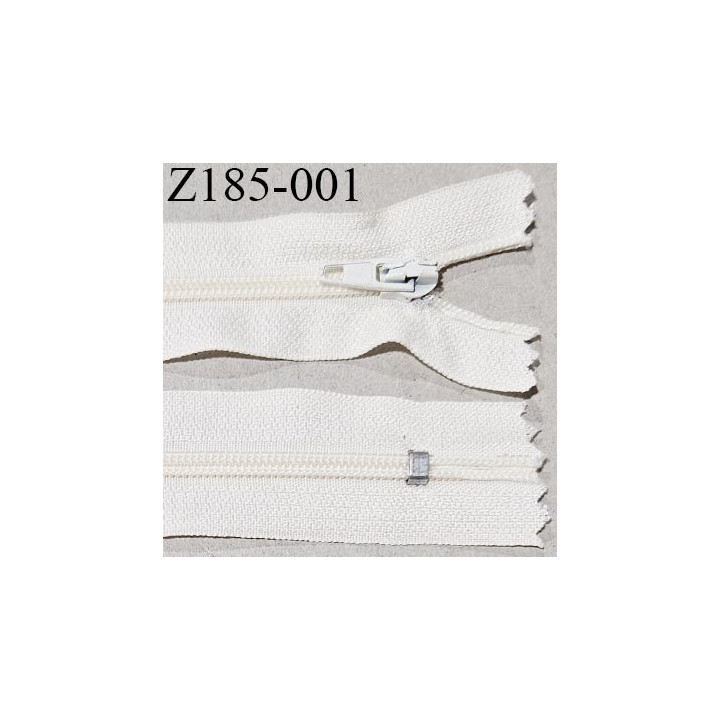 Fermeture zip 185 cm couleur écru non séparable avec glissière nylon largeur 4 mm longueur de la fermeture 185 cm