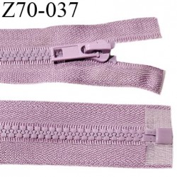 Fermeture zip moulée 70 cm séparable couleur parme ou lilas longueur 70cm largeur 3.2 cm glissière largeur 6 mm prix à l'unité