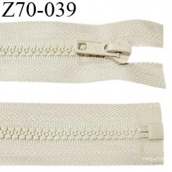 Fermeture zip moulée 70 cm séparable couleur beige longueur 70 cm largeur 3.2 cm glissière largeur 6 mm prix à l'unité