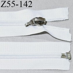 Fermeture 55 cm couleur blanc séparable curseur métal longueur 55 cm largeur 3.2 cm largeur du zip 6.5 mm prix à l'unité