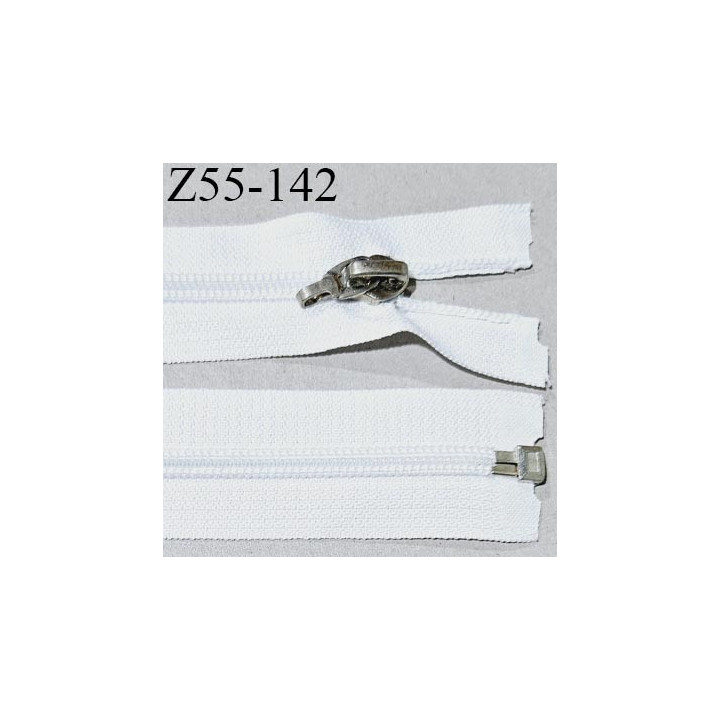 Fermeture 55 cm couleur blanc séparable curseur métal longueur 55 cm largeur 3.2 cm largeur du zip 6.5 mm prix à l'unité
