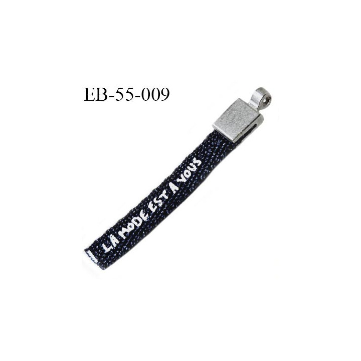 Tirette 55 mm couleur bleu marine longueur 55 mm largeur 8 mm épaisseur 4 mm prix à la pièce