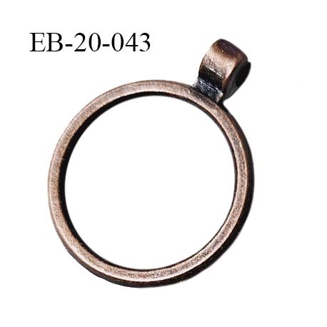 Tirette métal couleur cuivre vieilli diamètre extérieur 20 mm diamètre intérieur 15 mm épaisseur 2 mm prix à la pièce