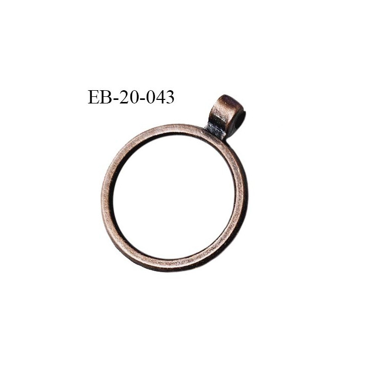 Tirette métal couleur cuivre vieilli diamètre extérieur 20 mm diamètre intérieur 15 mm épaisseur 2 mm prix à la pièce