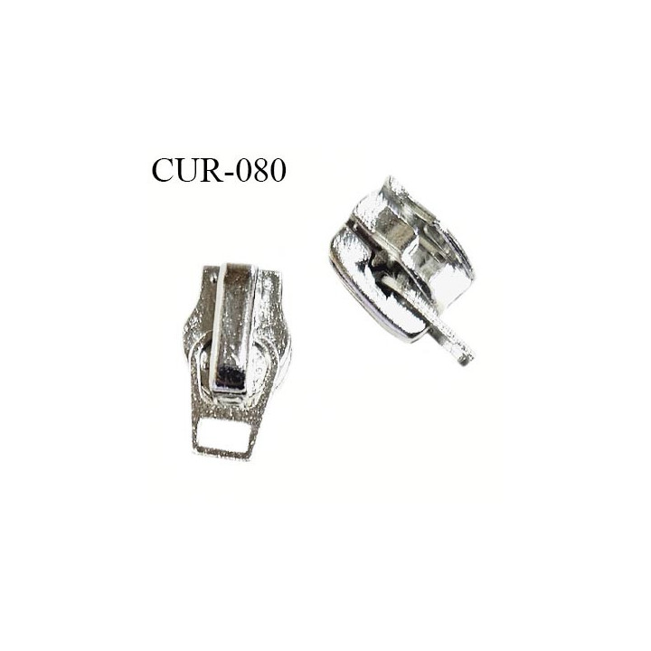 Curseur en métal 4 mm couleur argent pour glissière de 4 mm prix à la pièce