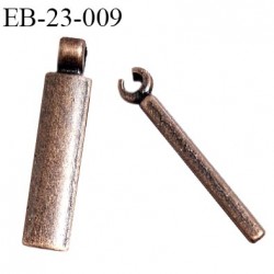 Tirette métal couleur cuivre vieilli hauteur 23 mm largeur 5.5 mm épaisseur 2.5 mm prix à la pièce