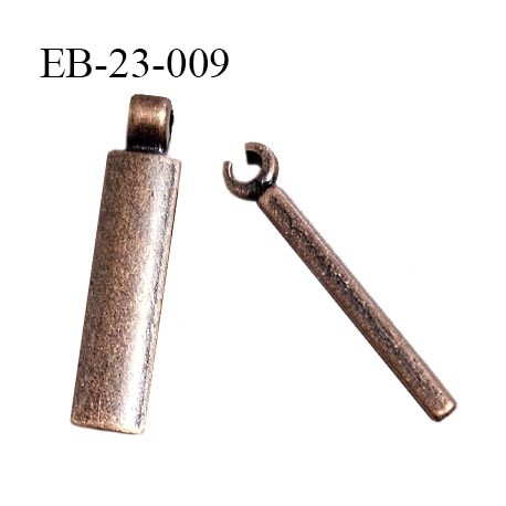 Tirette métal couleur cuivre vieilli hauteur 23 mm largeur 5.5 mm épaisseur 2.5 mm prix à la pièce