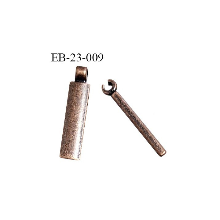 Tirette métal couleur cuivre vieilli hauteur 23 mm largeur 5.5 mm épaisseur 2.5 mm prix à la pièce