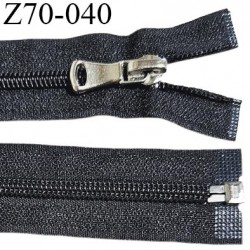 Fermeture 70 cm couleur noir non séparable curseur métal longueur 70 cm largeur 3 cm largeur du zip 6.5 mm prix à l'unité