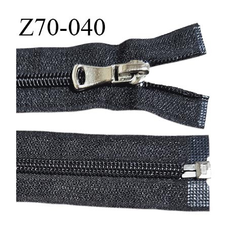 Fermeture 70 cm couleur noir non séparable curseur métal longueur 70 cm largeur 3 cm largeur du zip 6.5 mm prix à l'unité
