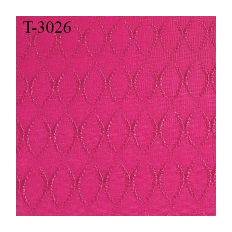 Tissu lycra élasthanne fushia motifs haut de gamme 200 gr au m2 largeur 60 cm prix pour 10 cm de longueur et 160 cm de large