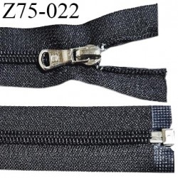 Fermeture zip 75 cm séparable couleur noir largeur 3 cm glissière séparable longueur 75 cm largeur 6.5 mm prix à la pièce