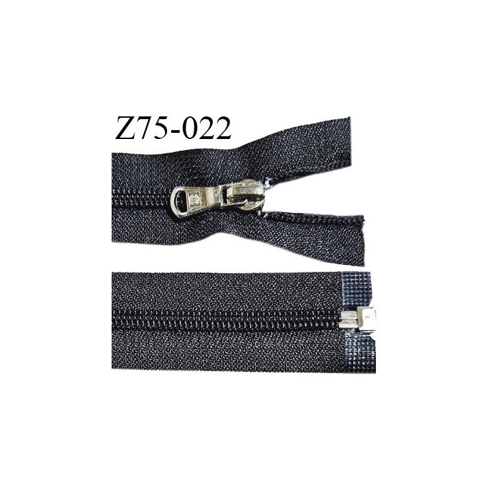Fermeture zip 75 cm séparable couleur noir largeur 3 cm glissière séparable longueur 75 cm largeur 6.5 mm prix à la pièce