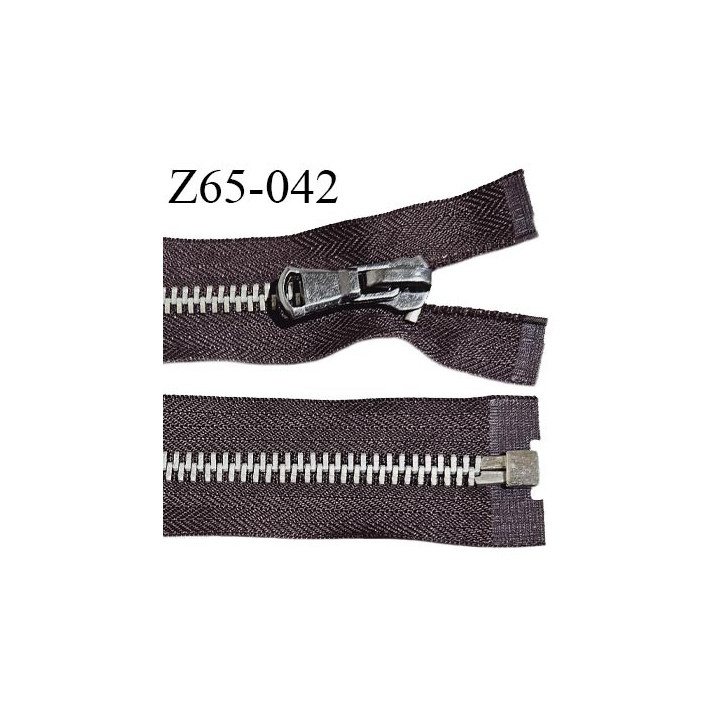 Fermeture zip 65 cm séparable couleur marron largeur 3.7 cm glissière séparable longueur 65 cm largeur 8 mm prix à la pièce