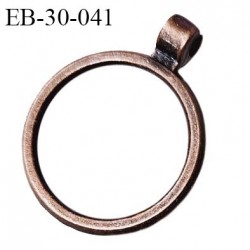 Tirette métal couleur cuivre vieilli diamètre extérieur 30 mm diamètre intérieur 25 mm épaisseur 2 mm prix à la pièce