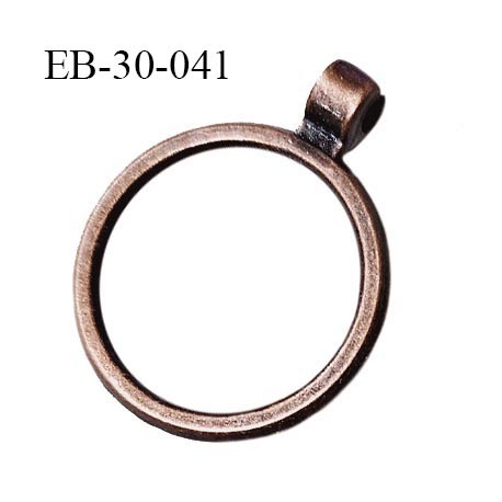 Tirette métal couleur cuivre vieilli diamètre extérieur 30 mm diamètre intérieur 25 mm épaisseur 2 mm prix à la pièce