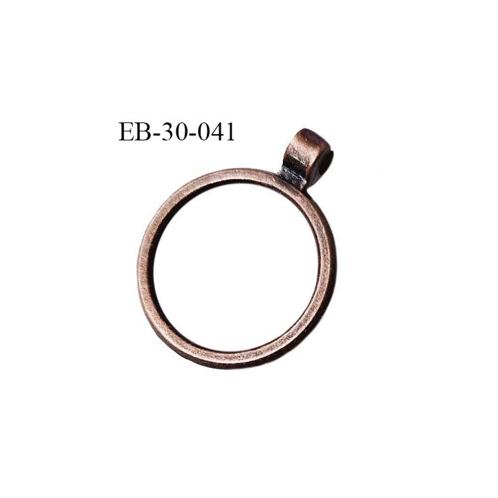 Tirette métal couleur cuivre vieilli diamètre extérieur 30 mm diamètre intérieur 25 mm épaisseur 2 mm prix à la pièce