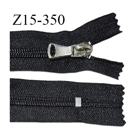 Fermeture 15 cm couleur noir non séparable curseur métal longueur 15 cm largeur 3 cm largeur du zip 6.5 mm prix à l'unité