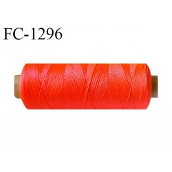 Bobine 500 mètres de fil mousse n°80 polyamide fil super qualité couleur orange fluo longueur 500 m bobiné en France