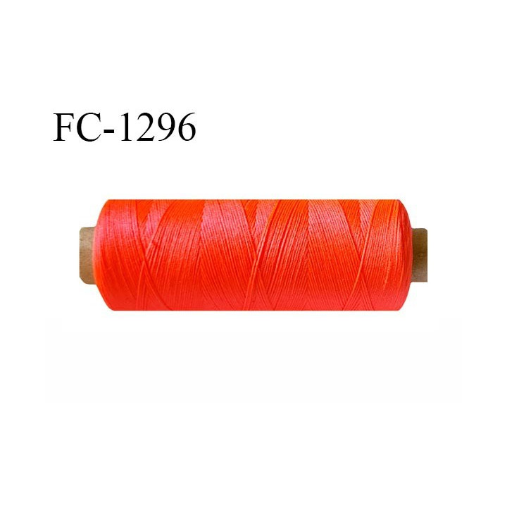 Bobine 500 mètres de fil mousse n°80 polyamide fil super qualité couleur orange fluo longueur 500 m  bobiné en France