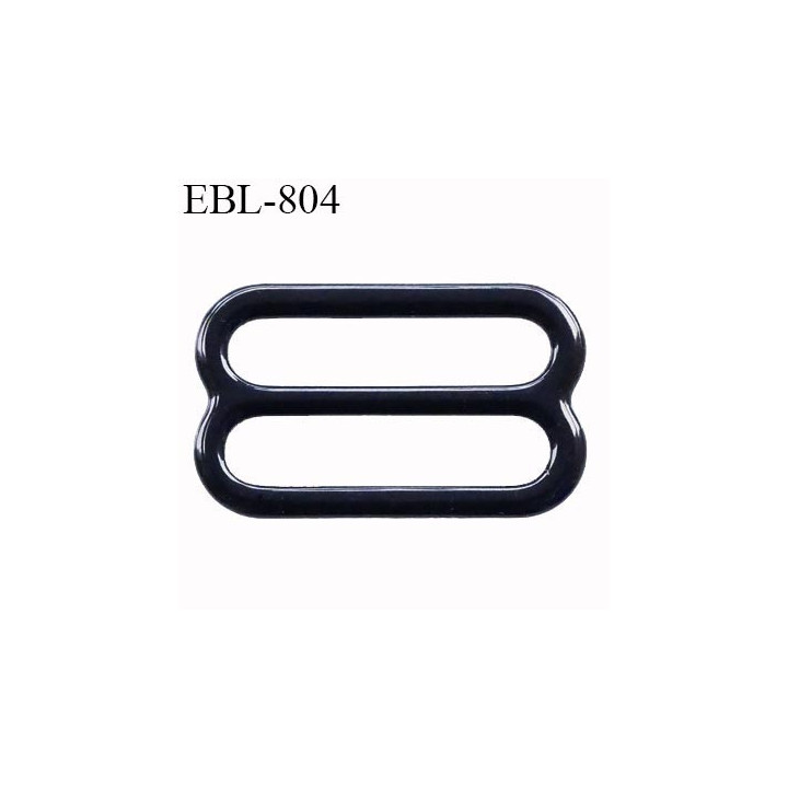 Boucle de réglage 18 mm  réglette métal laqué couleur noir brillant pour soutien gorge largeur intérieur 18 mm  haut de gamme